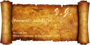 Venesz Jolán névjegykártya